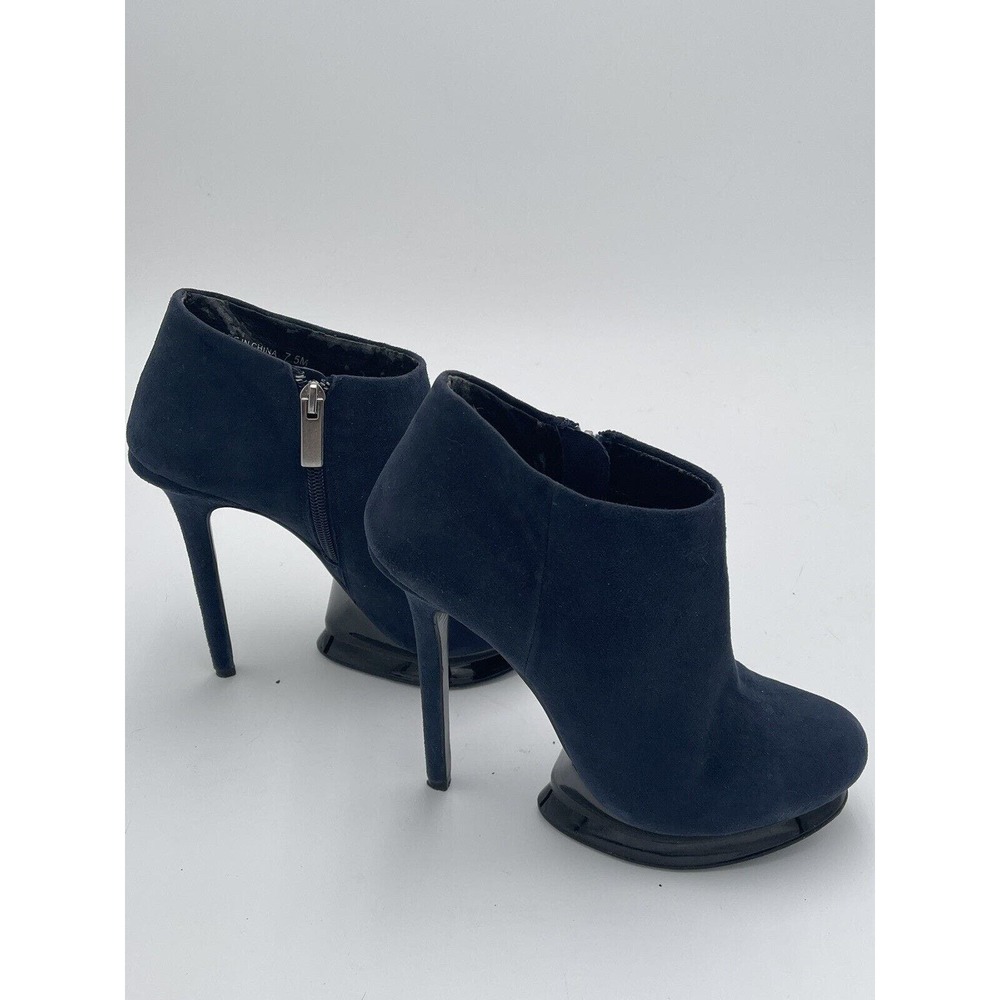 DOLCE VITA Navy Blue Suede Ankle Booties Stiletto Platform Size 7.5M